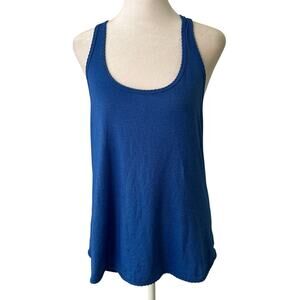 Lululemon blue striped scallop trim racerback tank top